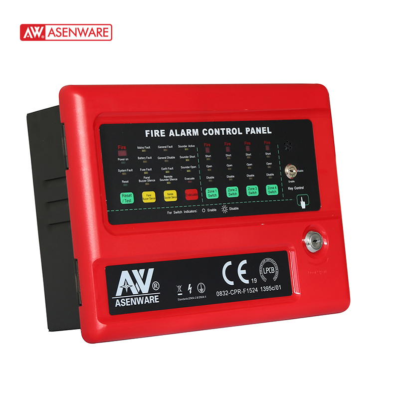 Asenware AW-CFP2166-4-8 4 Zone Fire Alarm Control Panel AW-CFP2166-4-8