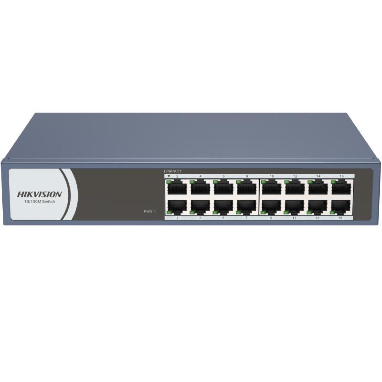 Hikvision DS-3E0116R-O 16-Port Fast Ethernet Unmanaged Rack-Mount Switch