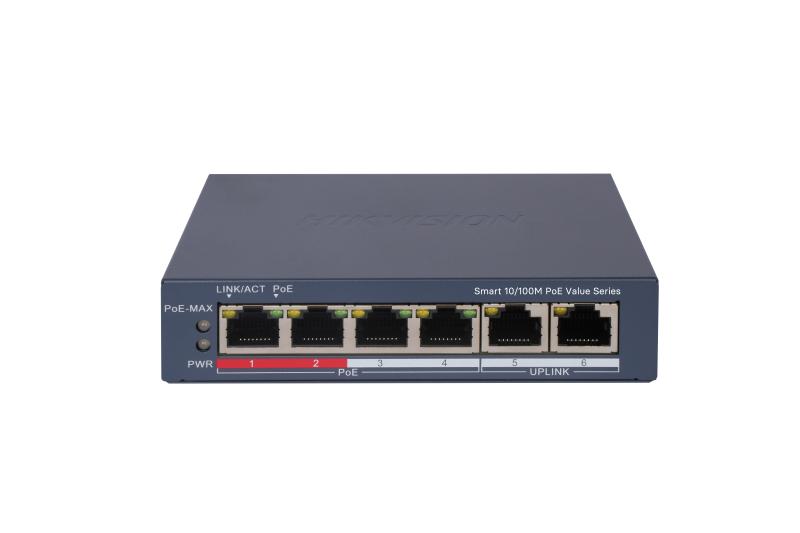 Hikvision DS-3E1106P-EI/M 4 Port Fast Ethernet Smart POE Switch