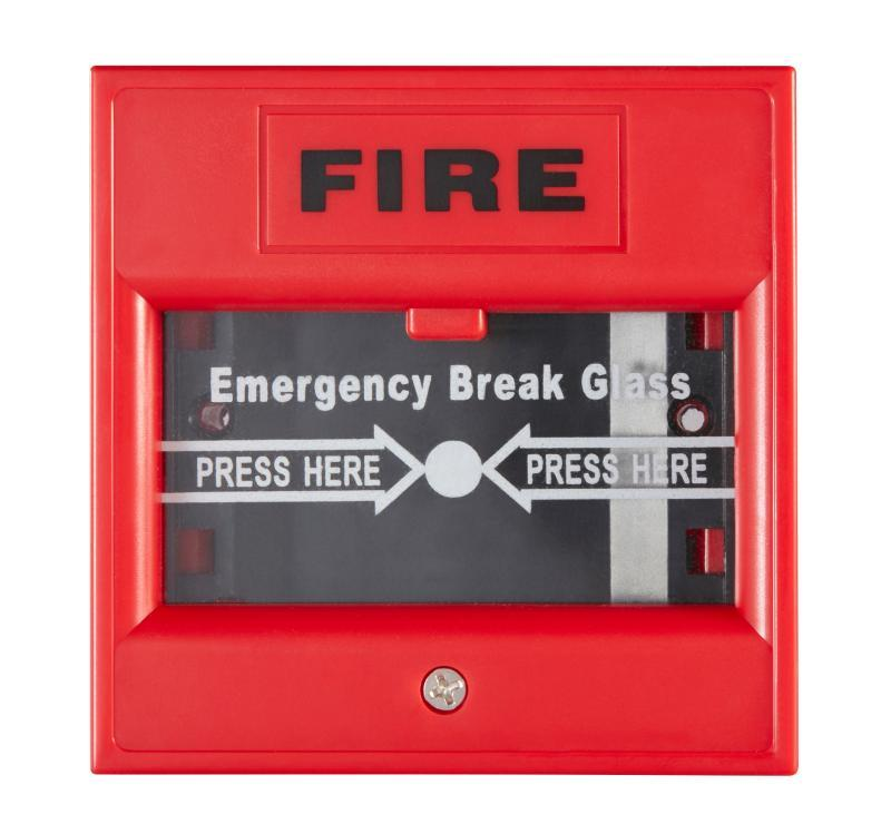 Hikvision DS-K7PEB Exit & emergency button — emergency break glass.
