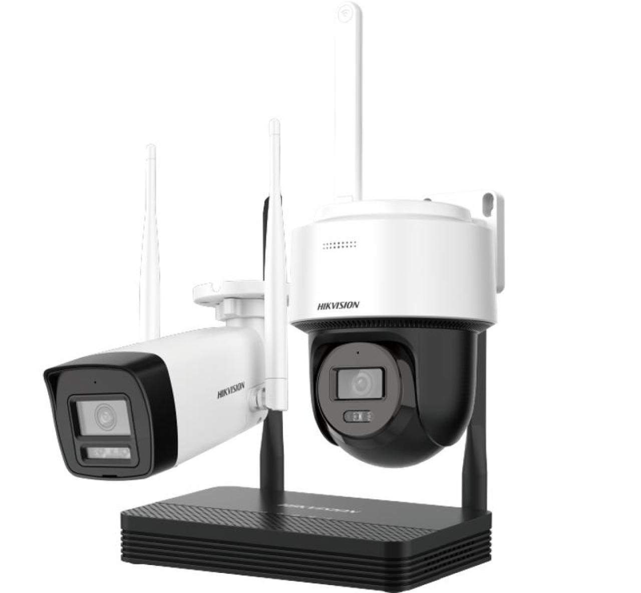 Hikvision NKS424W03H 4 MP H.265 One Bullet + One PT Dome Wi-Fi NVS Kit